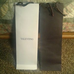 2 Valentino White/Purple Tall Shopping Jewelry Bag